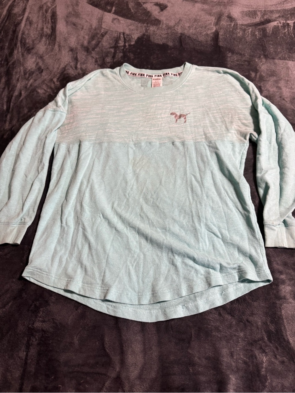 Victoria's Secret Pink Pullover Sweatshirt Womens Medium Long Sleeve Blue